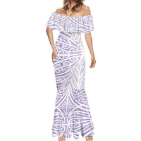 Purple New Zealand Puhoro Maori Tattoo Mermaid Dress LT14 - Polynesian Pride
