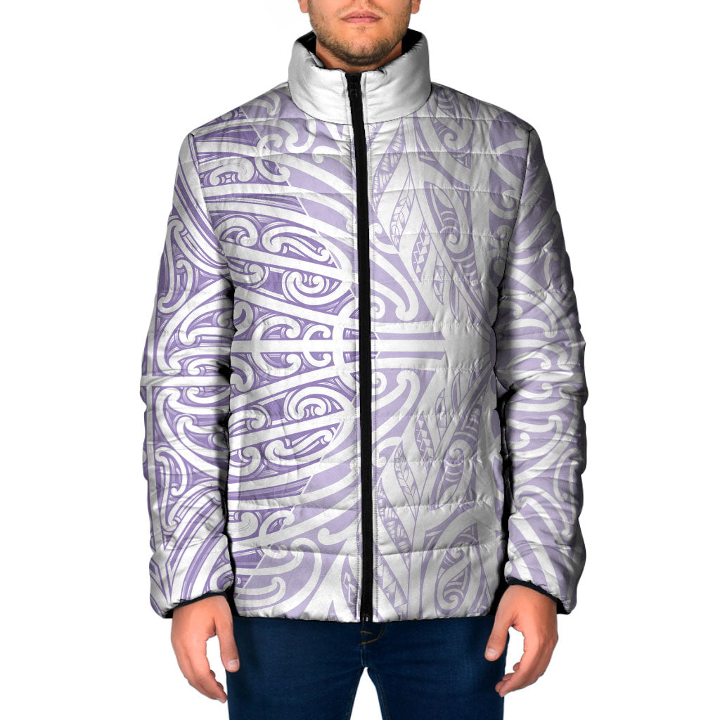 Purple New Zealand Puhoro Maori Tattoo Padded Jacket LT14 Men Purple - Polynesian Pride