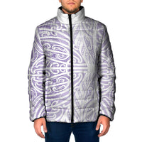 Purple New Zealand Puhoro Maori Tattoo Padded Jacket LT14 Men Purple - Polynesian Pride