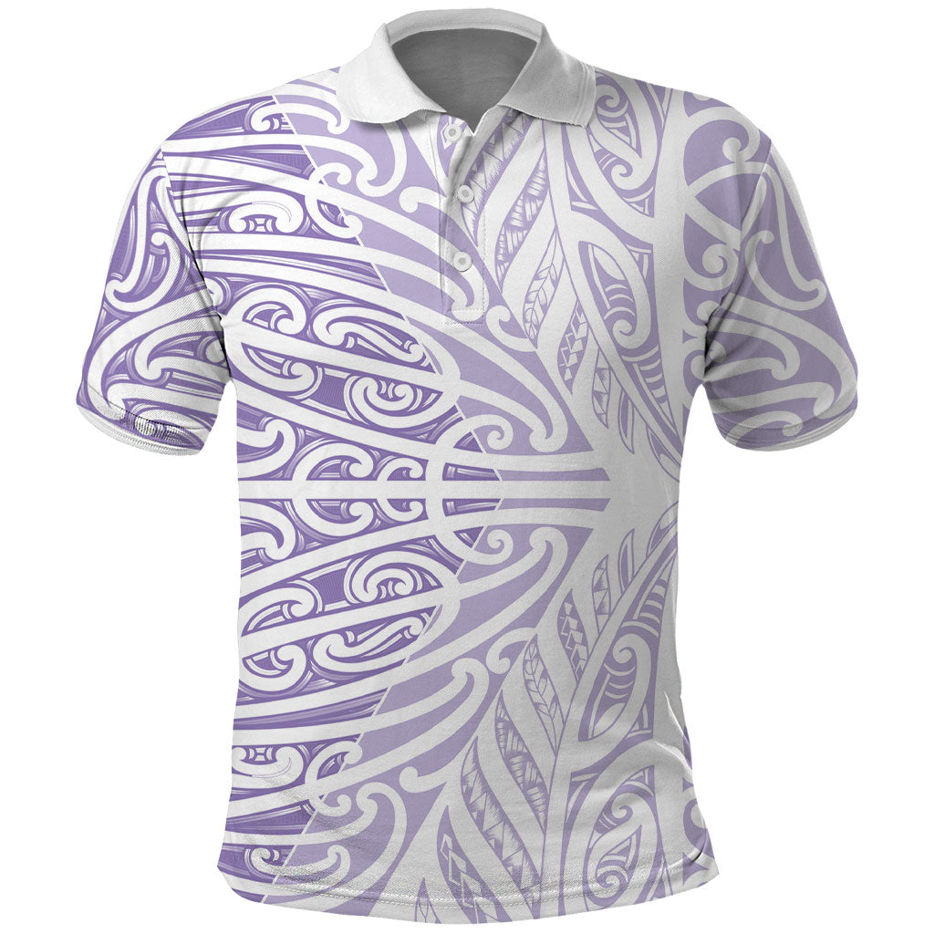 Purple New Zealand Puhoro Maori Tattoo Polo Shirt LT14 Purple - Polynesian Pride