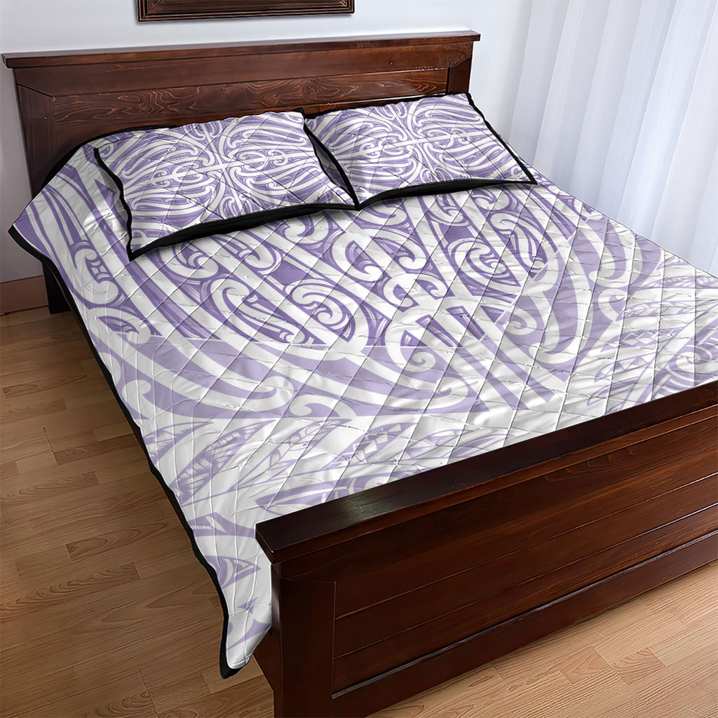 Purple New Zealand Puhoro Maori Tattoo Quilt Bed Set LT14 - Polynesian Pride