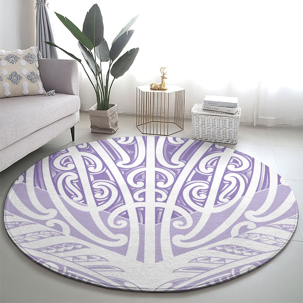 Purple New Zealand Puhoro Maori Tattoo Round Carpet LT14 - Polynesian Pride