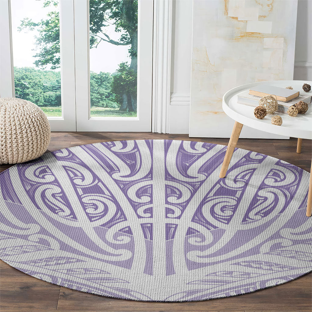 Purple New Zealand Puhoro Maori Tattoo Round Carpet LT14 - Polynesian Pride