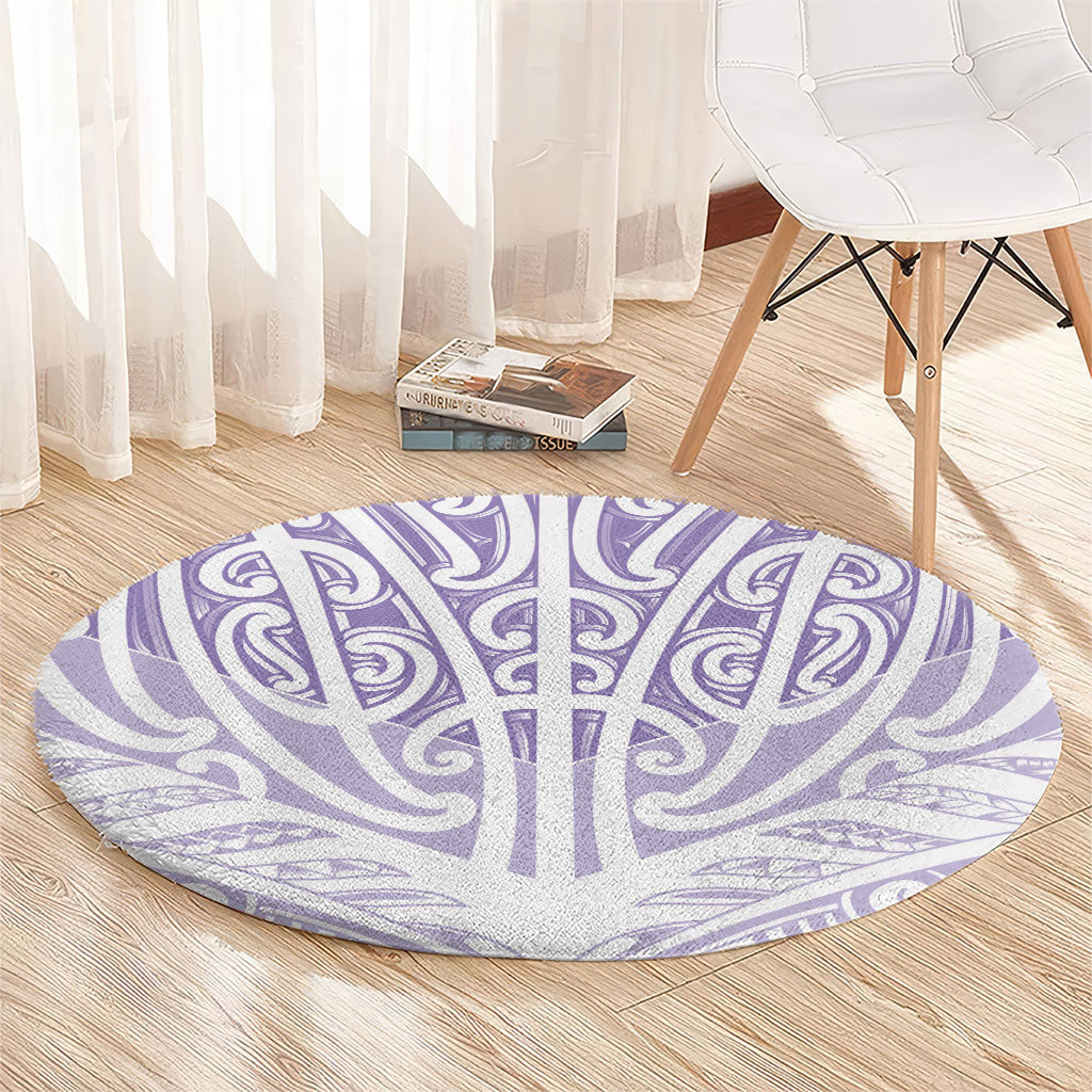 Purple New Zealand Puhoro Maori Tattoo Round Carpet LT14 - Polynesian Pride