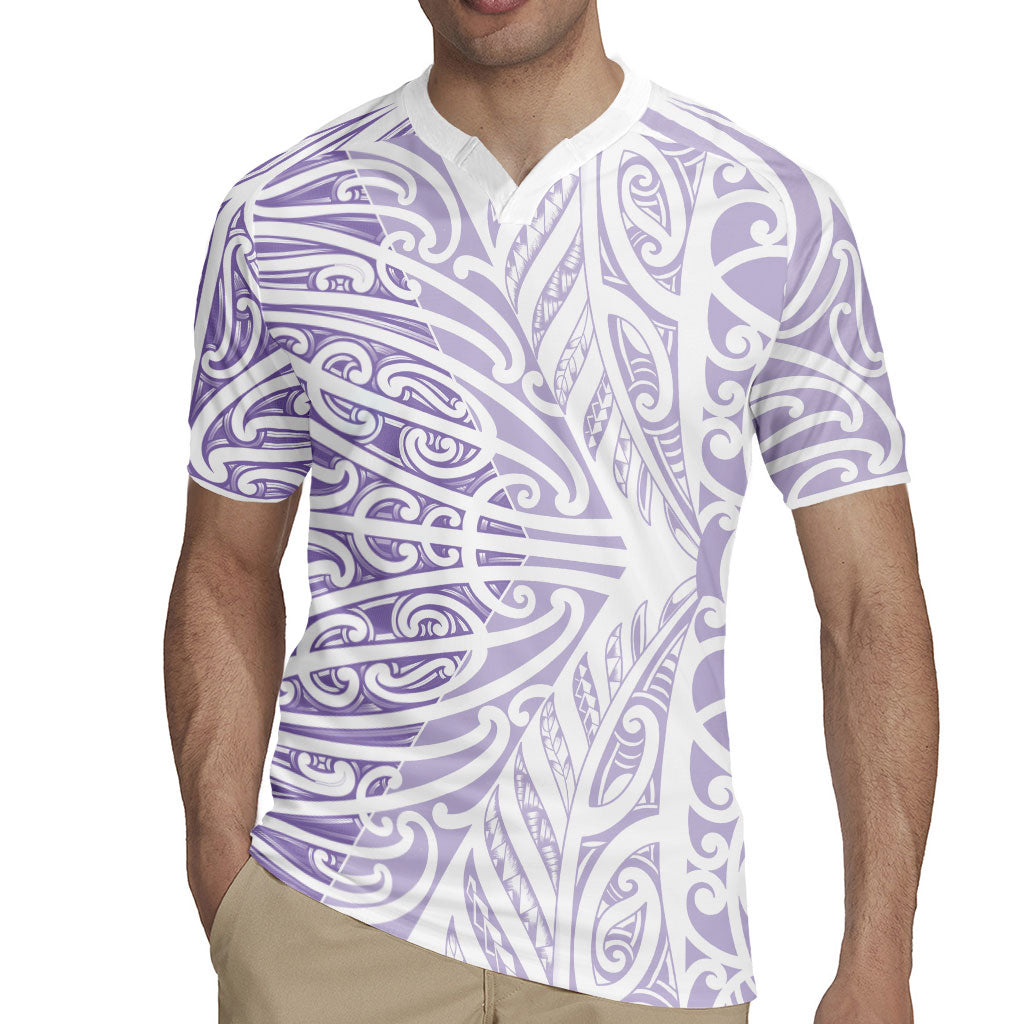Purple New Zealand Puhoro Maori Tattoo Rugby Jersey LT14 - Polynesian Pride