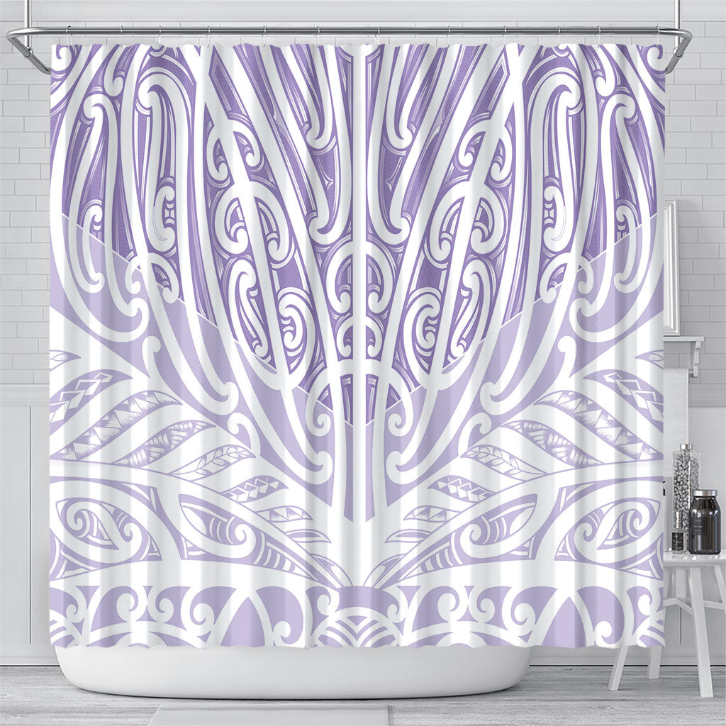 Purple New Zealand Puhoro Maori Tattoo Shower Curtain LT14 - Polynesian Pride