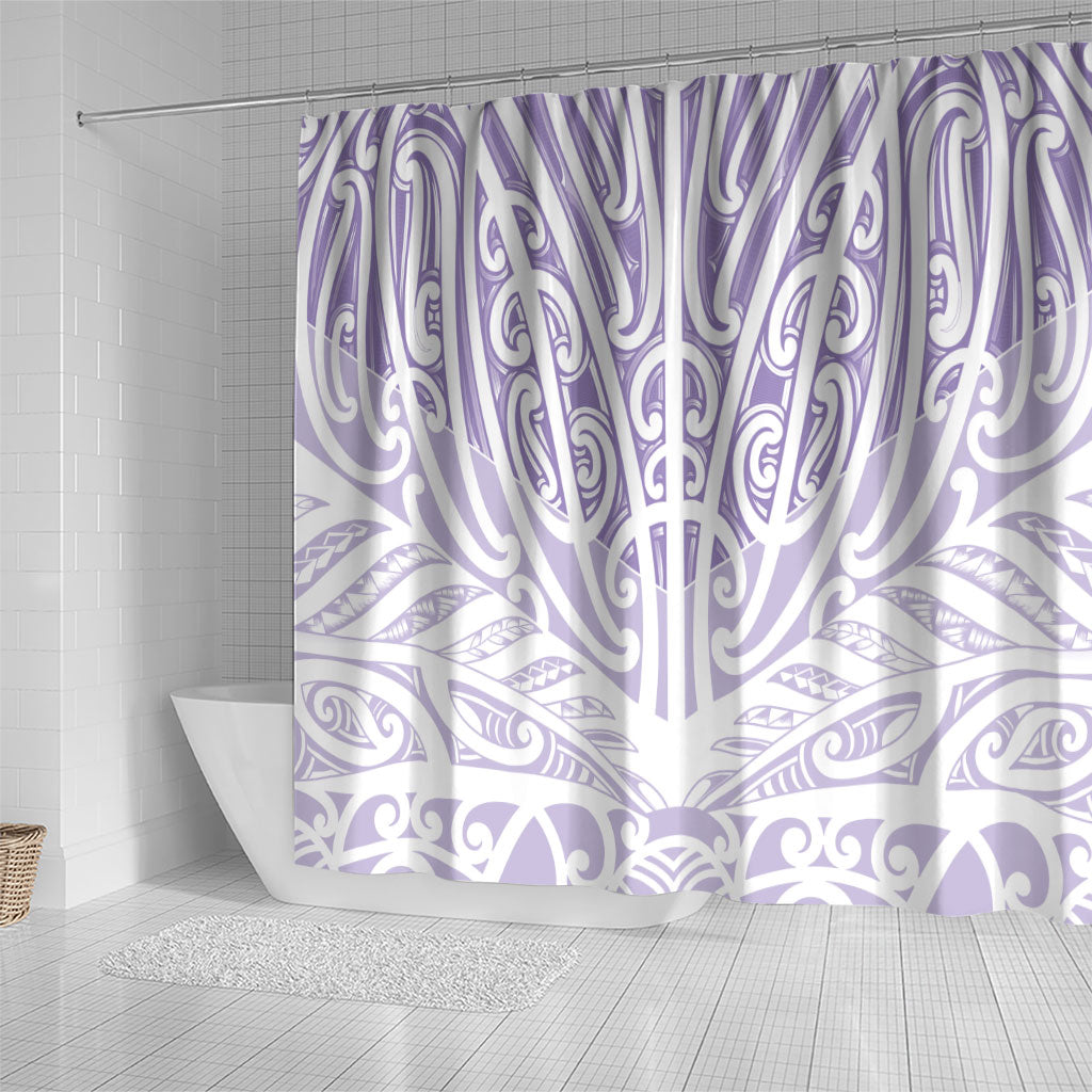 Purple New Zealand Puhoro Maori Tattoo Shower Curtain LT14 - Polynesian Pride