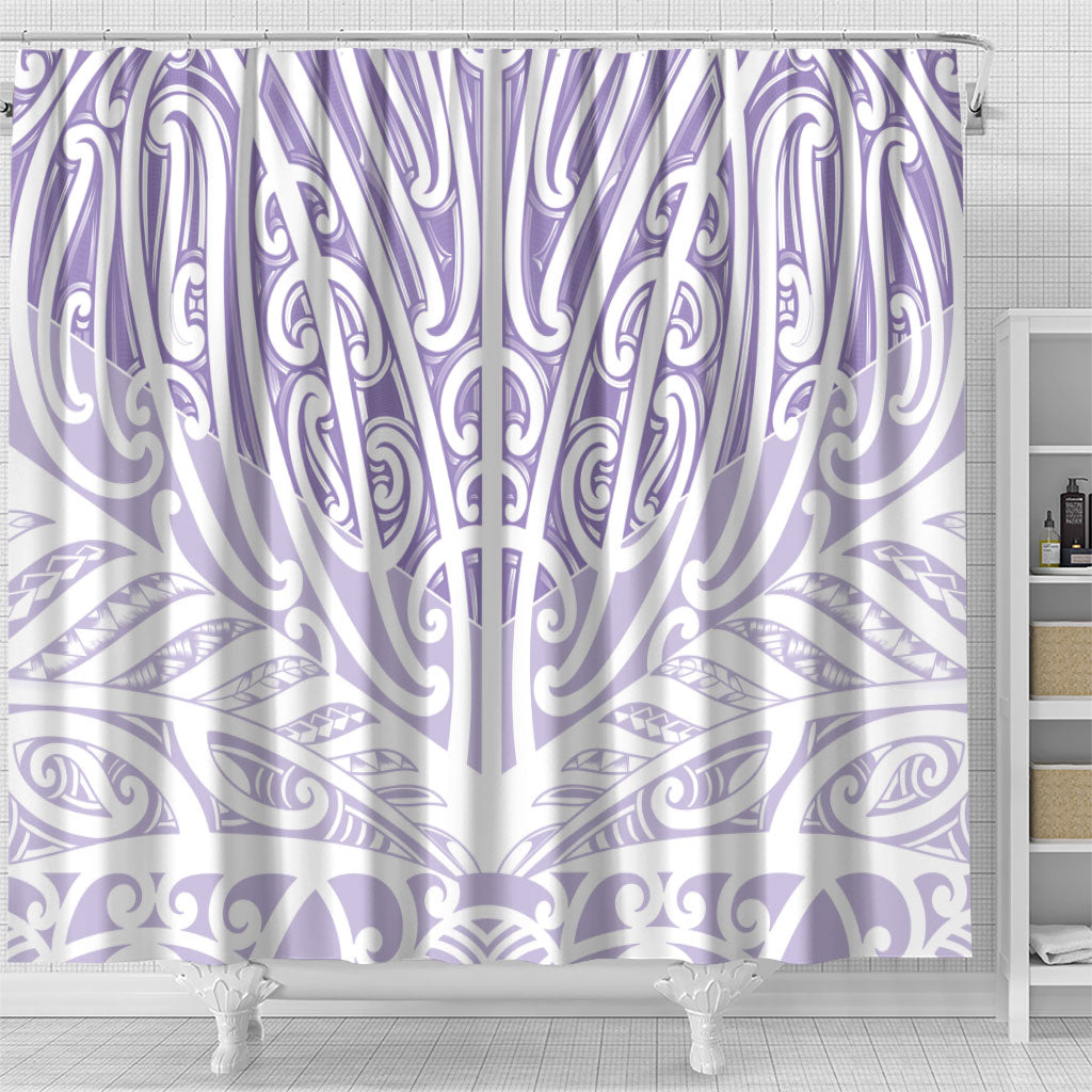 Purple New Zealand Puhoro Maori Tattoo Shower Curtain LT14 - Polynesian Pride