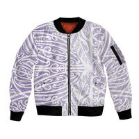 Purple New Zealand Puhoro Maori Tattoo Sleeve Zip Bomber Jacket LT14 Unisex Purple - Polynesian Pride