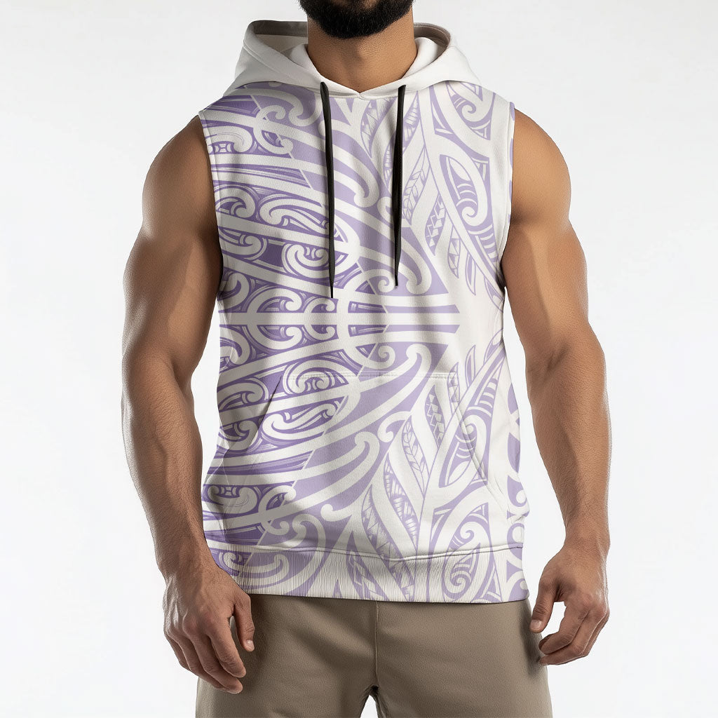 Purple New Zealand Puhoro Maori Tattoo Sleeveless Hoodie LT14 - Polynesian Pride