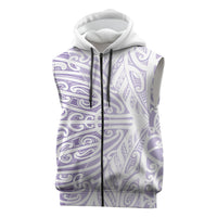 Purple New Zealand Puhoro Maori Tattoo Sleeveless Zip Hoodie LT14 Purple - Polynesian Pride