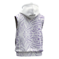 Purple New Zealand Puhoro Maori Tattoo Sleeveless Zip Hoodie LT14 - Polynesian Pride
