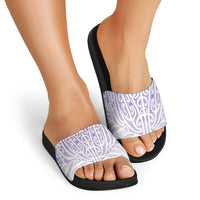 Purple New Zealand Puhoro Maori Tattoo Slide Sandals LT14 - Polynesian Pride
