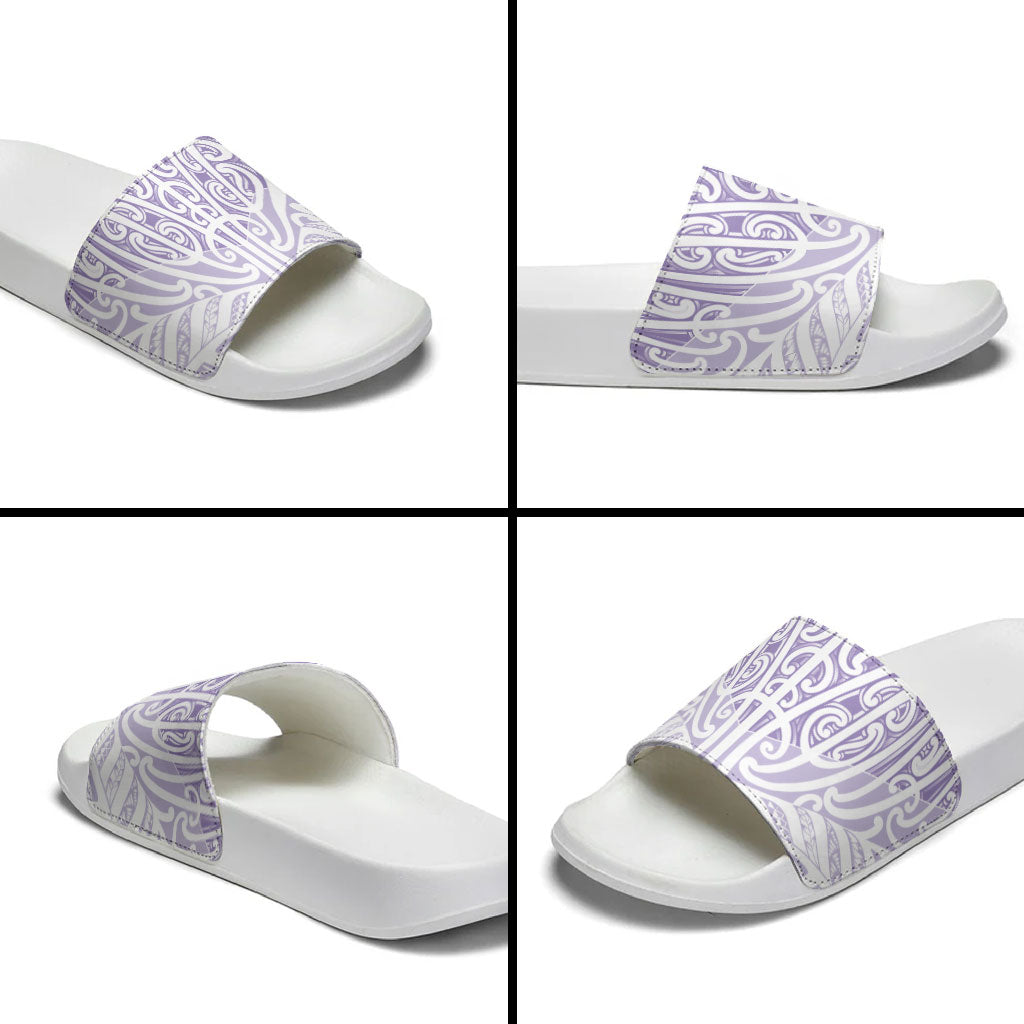 Purple New Zealand Puhoro Maori Tattoo Slide Sandals LT14 - Polynesian Pride
