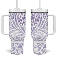 Purple New Zealand Puhoro Maori Tattoo Tumbler With Handle LT14 One Size: 40 oz Purple - Polynesian Pride