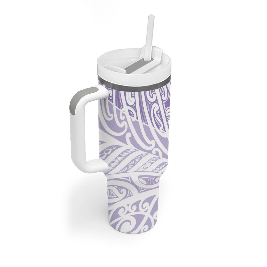 Purple New Zealand Puhoro Maori Tattoo Tumbler With Handle LT14 - Polynesian Pride