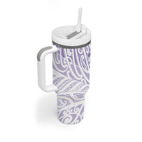 Purple New Zealand Puhoro Maori Tattoo Tumbler With Handle LT14 - Polynesian Pride