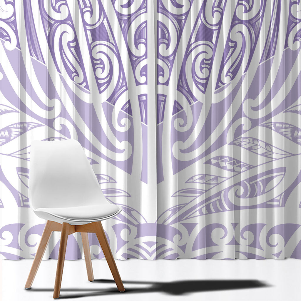 Purple New Zealand Puhoro Maori Tattoo Window Curtain LT14 - Polynesian Pride