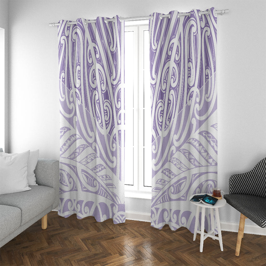 Purple New Zealand Puhoro Maori Tattoo Window Curtain LT14 With Grommets Purple - Polynesian Pride