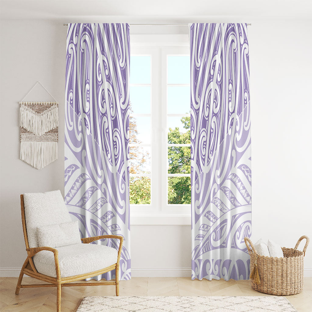 Purple New Zealand Puhoro Maori Tattoo Window Curtain LT14 - Polynesian Pride