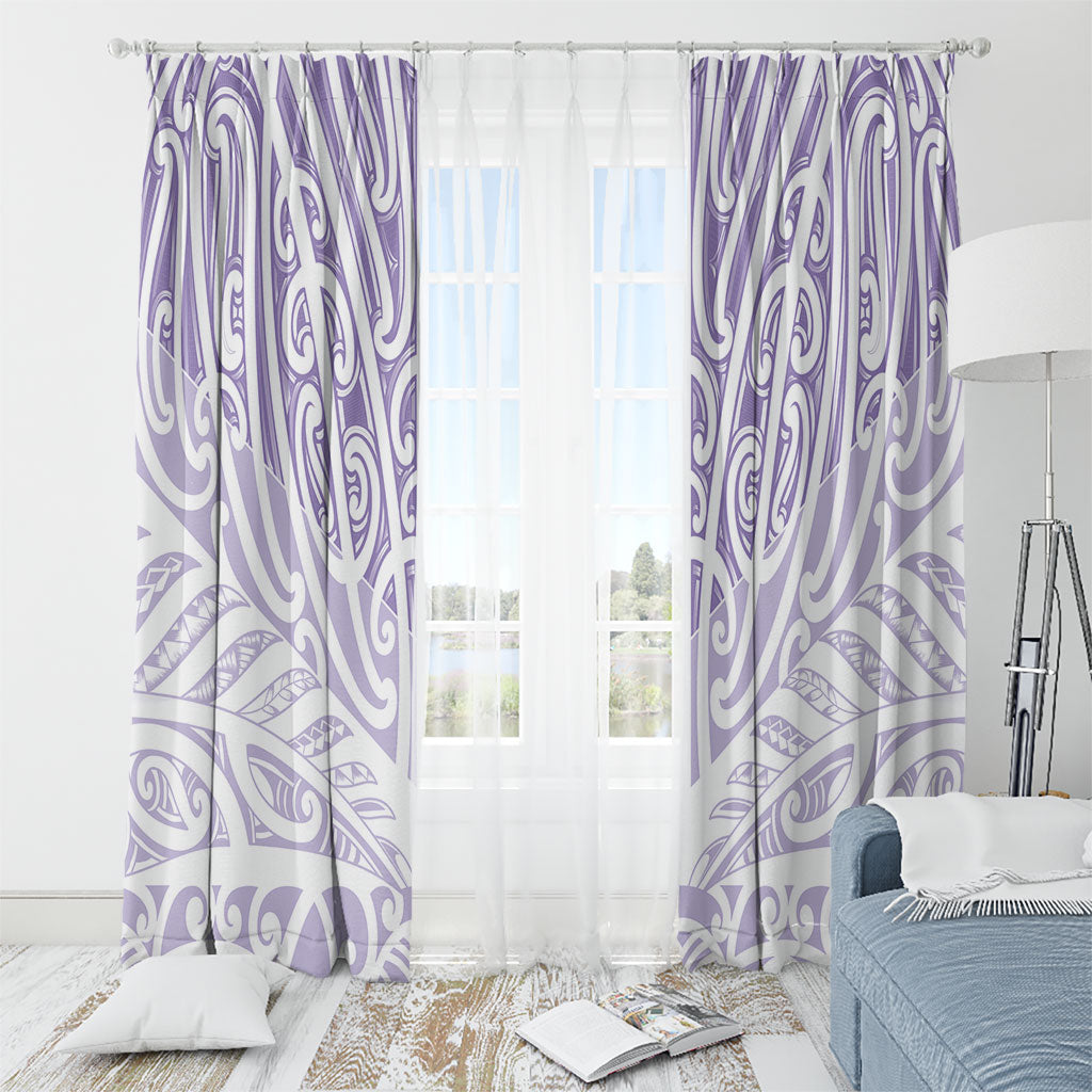Purple New Zealand Puhoro Maori Tattoo Window Curtain LT14 - Polynesian Pride