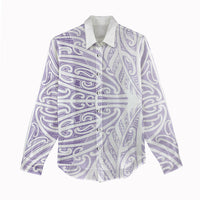 Purple New Zealand Puhoro Maori Tattoo Women Casual Shirt LT14 - Polynesian Pride