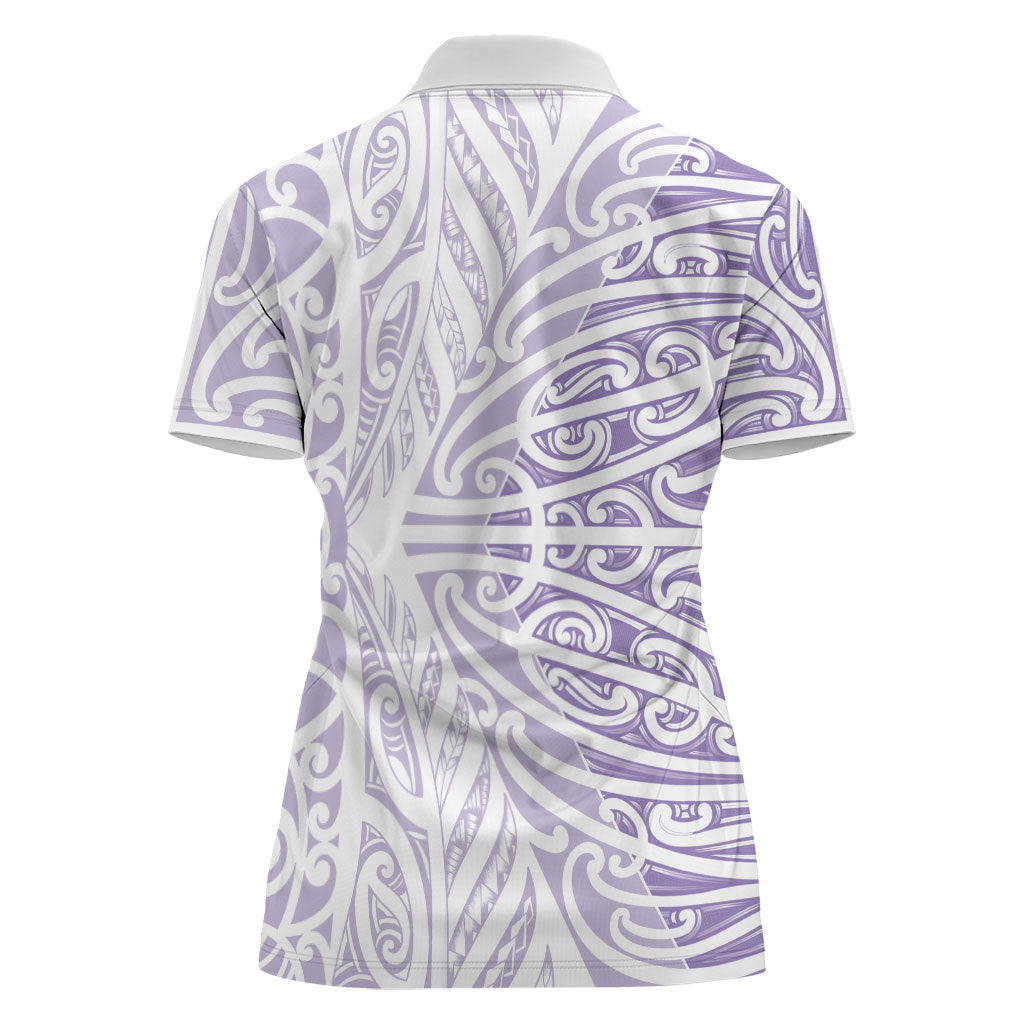 Purple New Zealand Puhoro Maori Tattoo Women Polo Shirt LT14 - Polynesian Pride