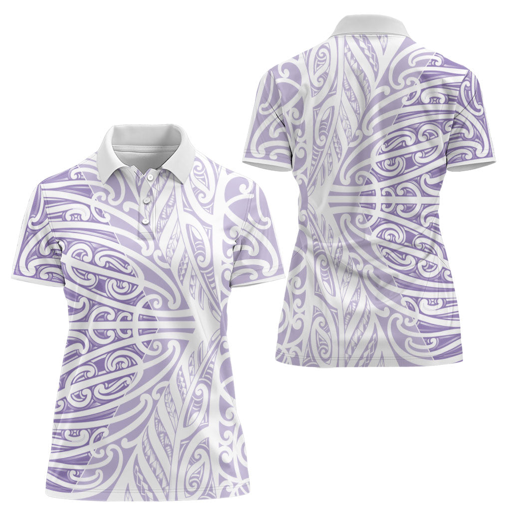 Purple New Zealand Puhoro Maori Tattoo Women Polo Shirt LT14 - Polynesian Pride