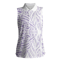 Purple New Zealand Puhoro Maori Tattoo Women Sleeveless Polo Shirt LT14 Female Purple - Polynesian Pride