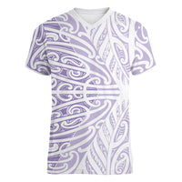 Purple New Zealand Puhoro Maori Tattoo Women V-Neck T-Shirt LT14 Female Purple - Polynesian Pride
