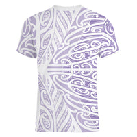 Purple New Zealand Puhoro Maori Tattoo Women V-Neck T-Shirt LT14 - Polynesian Pride