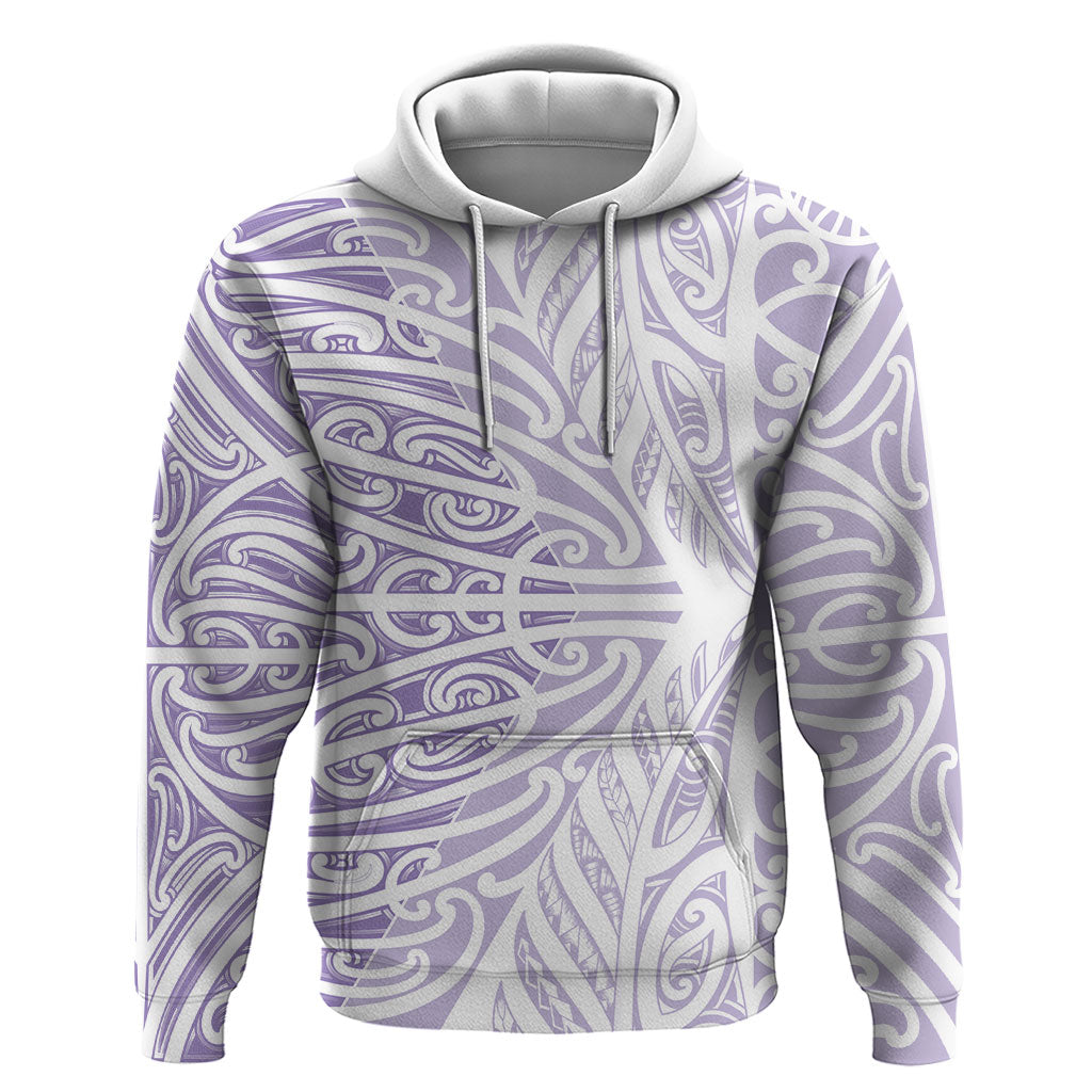 Purple New Zealand Puhoro Maori Tattoo Zip Hoodie LT14 Pullover Hoodie Purple - Polynesian Pride