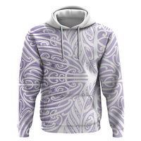 Purple New Zealand Puhoro Maori Tattoo Zip Hoodie LT14 Pullover Hoodie Purple - Polynesian Pride