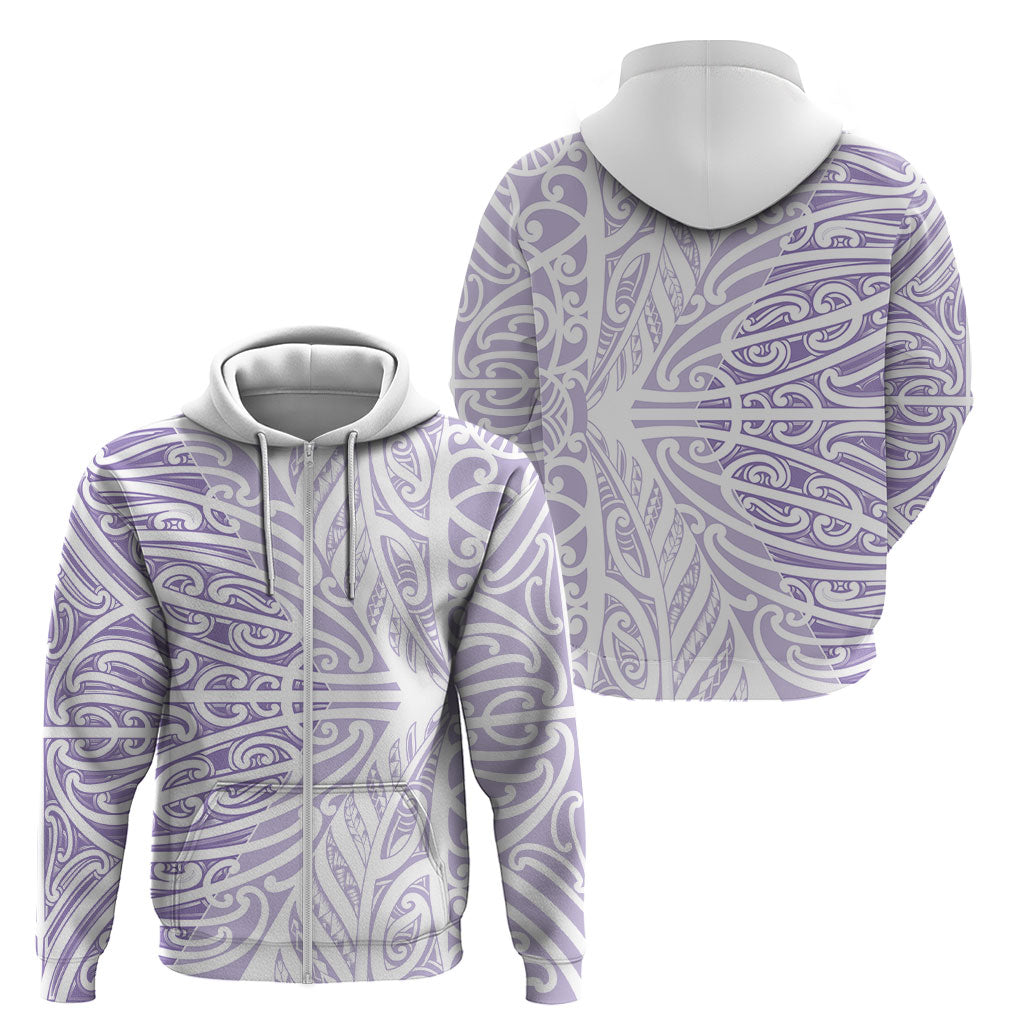 Purple New Zealand Puhoro Maori Tattoo Zip Hoodie LT14 - Polynesian Pride