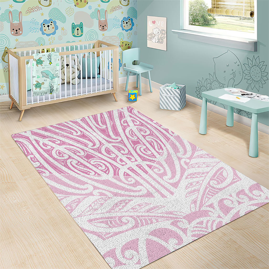 Pink New Zealand Puhoro Maori Tattoo Area Rug LT14 - Polynesian Pride