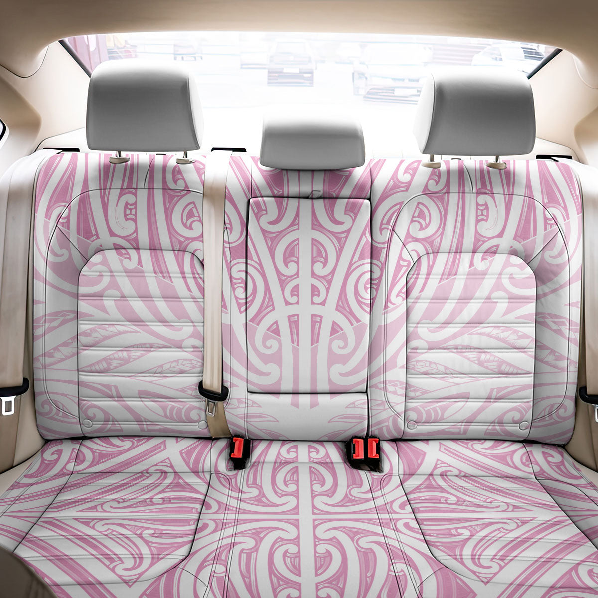 Pink New Zealand Puhoro Maori Tattoo Back Car Seat Cover LT14 - Polynesian Pride