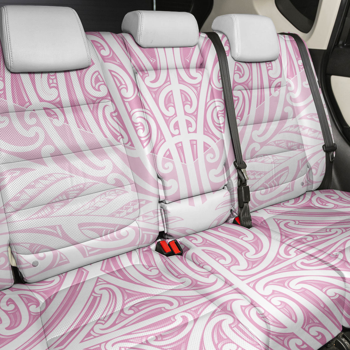 Pink New Zealand Puhoro Maori Tattoo Back Car Seat Cover LT14 - Polynesian Pride
