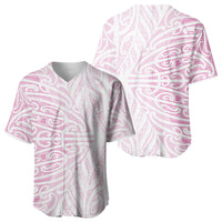 Pink New Zealand Puhoro Maori Tattoo Baseball Jersey LT14 - Polynesian Pride
