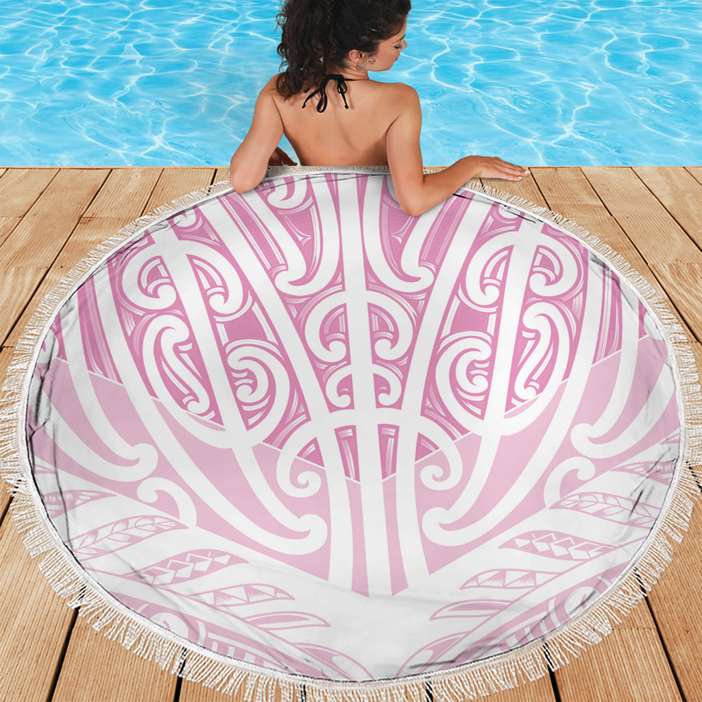 Pink New Zealand Puhoro Maori Tattoo Beach Blanket LT14 - Polynesian Pride