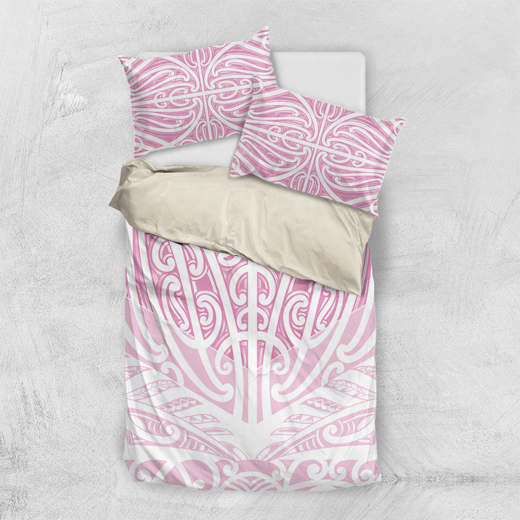 Pink New Zealand Puhoro Maori Tattoo Bedding Set LT14 US Twin 172cm x 218cm Pink - Polynesian Pride