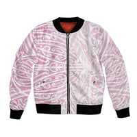 Pink New Zealand Puhoro Maori Tattoo Bomber Jacket LT14 Unisex Pink - Polynesian Pride
