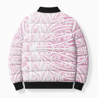 Pink New Zealand Puhoro Maori Tattoo Bomber Puffer Jacket LT14 - Polynesian Pride