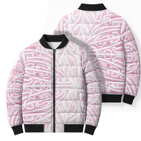 Pink New Zealand Puhoro Maori Tattoo Bomber Puffer Jacket LT14 - Polynesian Pride