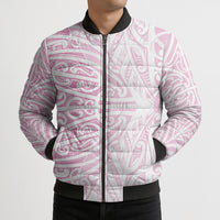 Pink New Zealand Puhoro Maori Tattoo Bomber Puffer Jacket LT14 - Polynesian Pride