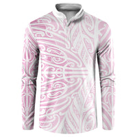 Pink New Zealand Puhoro Maori Tattoo Button Sweatshirt LT14 Pink - Polynesian Pride