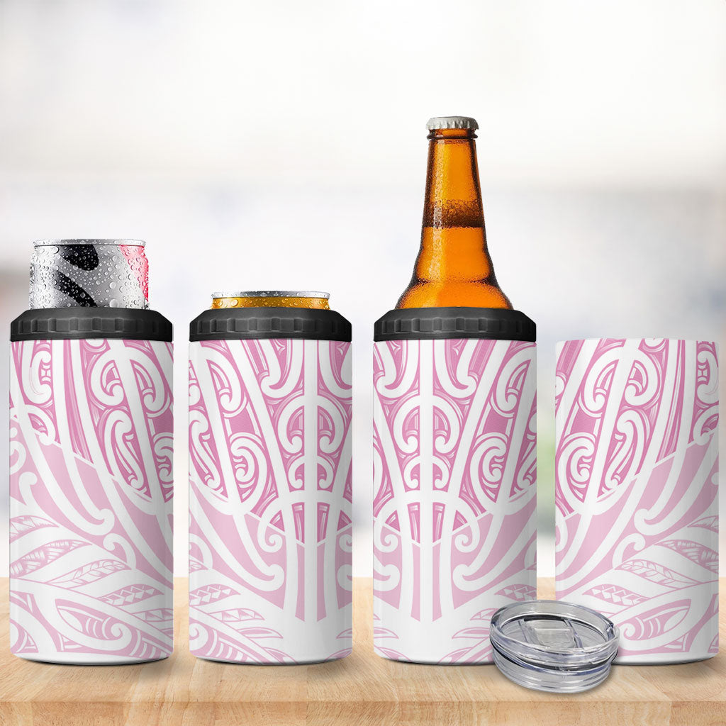 Pink New Zealand Puhoro Maori Tattoo 4 in 1 Can Cooler Tumbler LT14 - Polynesian Pride