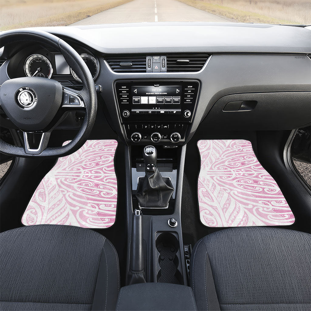 Pink New Zealand Puhoro Maori Tattoo Car Mats LT14 Set 2pcs - Front Pink - Polynesian Pride