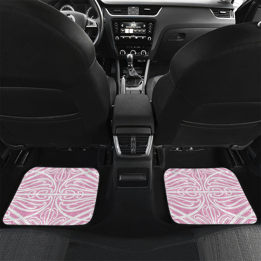 Pink New Zealand Puhoro Maori Tattoo Car Mats LT14 Set 2pcs - Back Pink - Polynesian Pride
