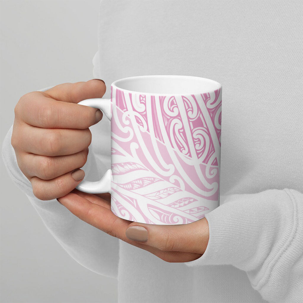 Pink New Zealand Puhoro Maori Tattoo Ceramic Mug LT14 - Polynesian Pride