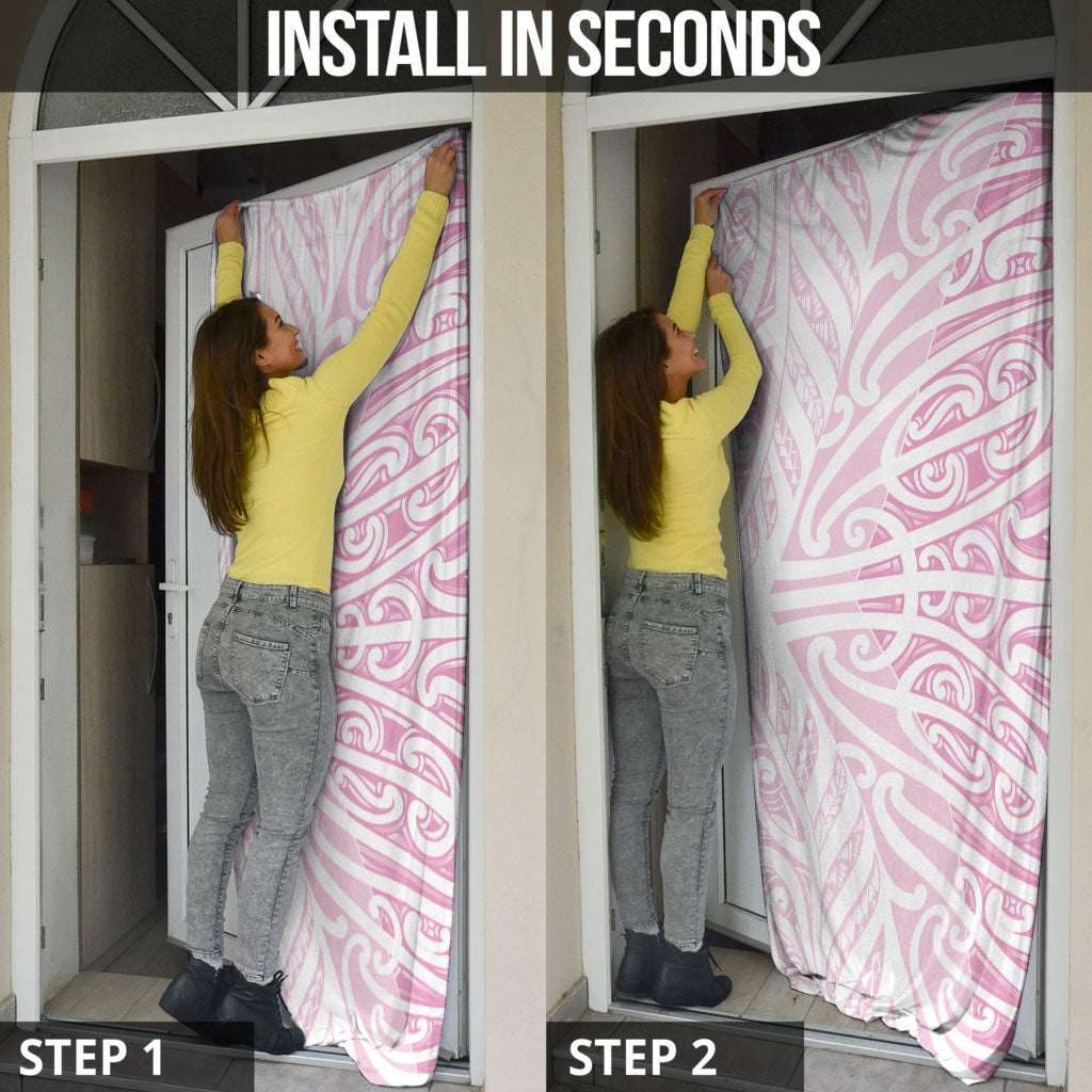 Pink New Zealand Puhoro Maori Tattoo Door Cover LT14 - Polynesian Pride